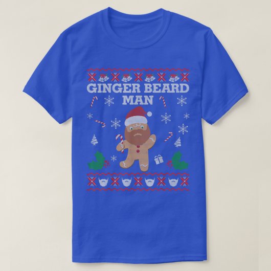 Ginger Beard Man Funny Ugly Christmas Sweater Gift Tシャツ (デザイン正面)