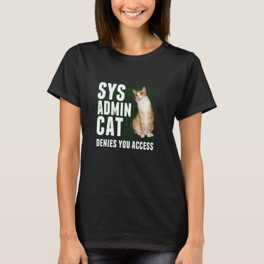 Ginger CatおもしろいコンピュータのラップトップSysadmin子猫Me Tシャツ (正面)