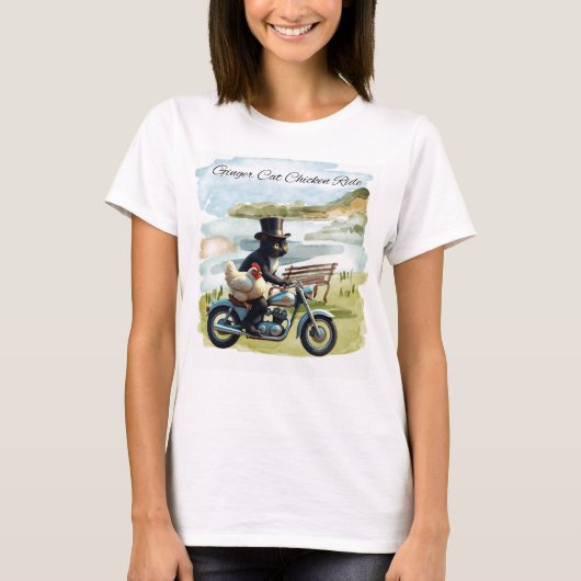 Ginger Cat Chicken Ride Tシャツ (正面)