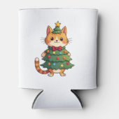 Ginger Cat Christmas Tree Cute Xmas 4 缶クーラー (正面)
