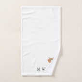 Ginger Cat Design Monogrammed バスタオルセット (ハンドタオル)