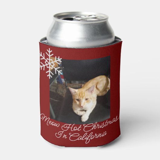 Ginger Cat Photo Text Customize 缶クーラー (缶正面)