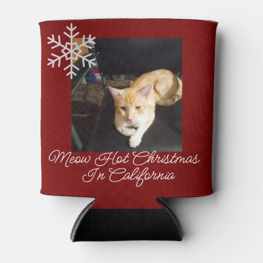 Ginger Cat Photo Text Customize 缶クーラー (正面)