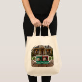 Ginger cat, Photo Text Customize ,Meowy Christmas, トートバッグ (正面(商品))