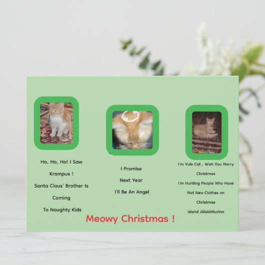 Ginger Cat Photo Text Whimsical Christmas Card (スタンド正面)