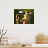 Ginger Cat Saying Hi! ポスター (キッチン)