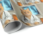 Ginger Cat Wearing a Doctor Lab Coat ラッピングペーパー (ロールコーナー)