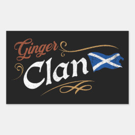 Ginger Clan Scottish Flag Funny Redhead Heritage 長方形シール