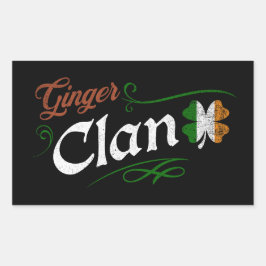 Ginger Clan St Patrick’s Day Irish Redhead Vintage 長方形シール