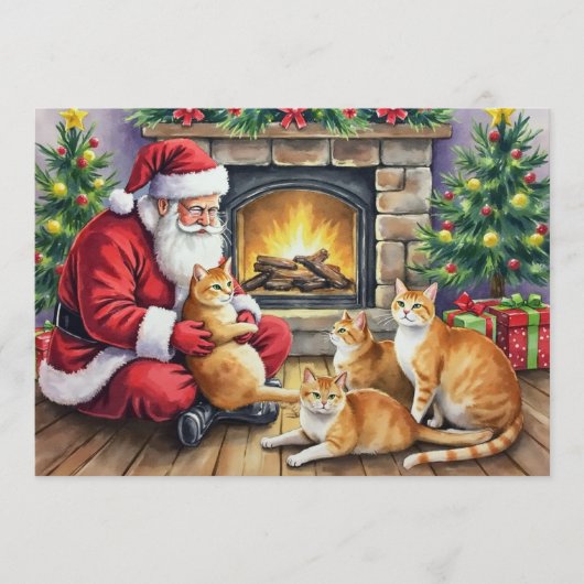 Ginger Colored Cats Christmas Card シーズンカード (正面)
