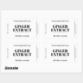Ginger Extract Modern Label Sticker ZEX_001h 長方形シール (シート)