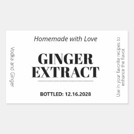 Ginger Extract Modern Label Sticker ZEX_001h 長方形シール