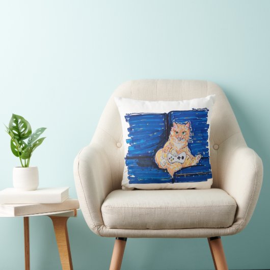 Ginger Gamer Cat クッション (椅子)