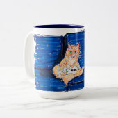 Ginger Gamer Cat ツートーンマグカップ (正面左)