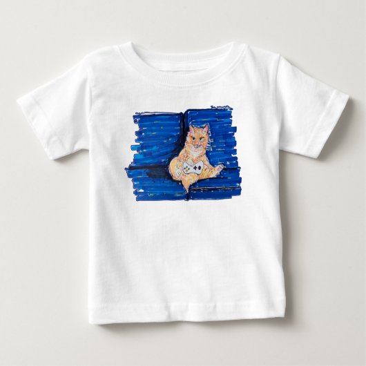 Ginger Gamer Cat ベビーTシャツ (正面)