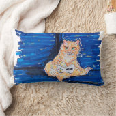 Ginger Gamer Cat ランバークッション (ブランケット)