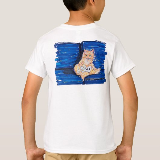 Ginger Gamer Cat Tシャツ (裏面)
