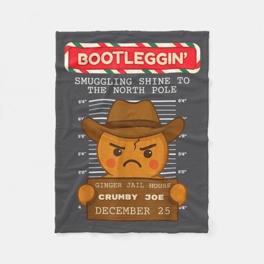 Ginger Jailhouse Christmas Humor Gingerbread Coupl フリースブランケット (正面)