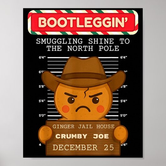 Ginger Jailhouse Christmas Humor Gingerbread Coupl ポスター (正面)