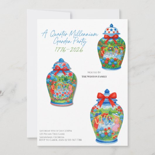 Ginger Jar 250th Anniversary Garden Party  招待状 (正面)