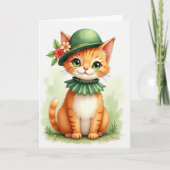 Ginger Kitten Bowler Hat Card カード (正面)