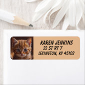 GINGER KITTEN CAT CUSTOM Return Address Labels ラベル (インサイチュ)