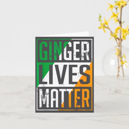 Ginger Lives Irish Flag St Patricks Day Redhead Me カード (黄色い花)