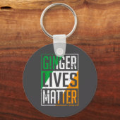 Ginger Lives Irish Flag St Patricks Day Redhead Me キーホルダー (正面)