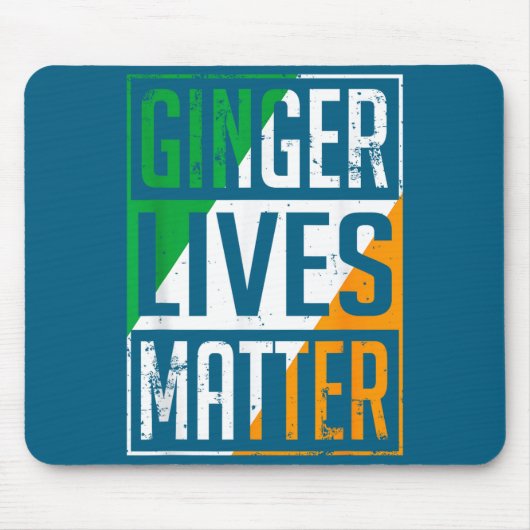 Ginger Lives Irish Flag St Patricks Day Redhead Me マウスパッド (正面)