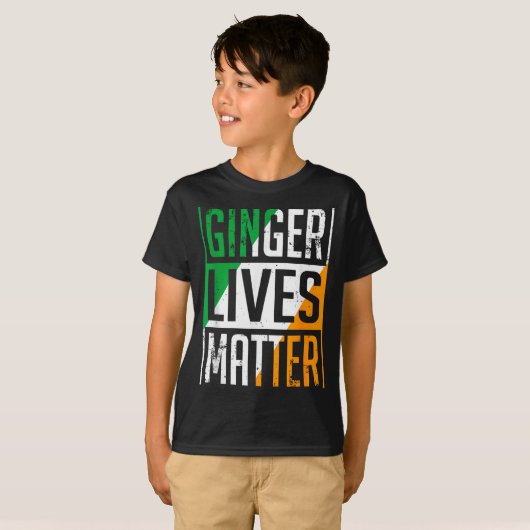 Ginger Lives Irish Flag St Patricks Day Redhead Me Tシャツ (正面フル)