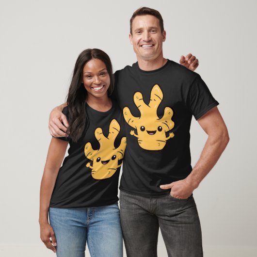 Ginger Lover Kawaii Ginger Root Vegetable Love Gin Tシャツ (ユニセックス)