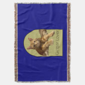 Ginger Lover Navy Blue Throw Blanket スローブランケット (正面縦)