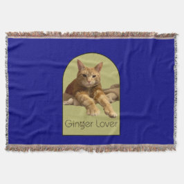 Ginger Lover Navy Blue Throw Blanket スローブランケット