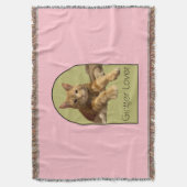Ginger Lover Pink Throw Blanket スローブランケット (正面縦)