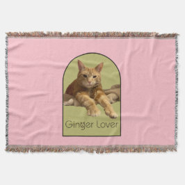 Ginger Lover Pink Throw Blanket スローブランケット