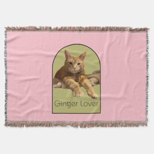 Ginger Lover Pink Throw Blanket スローブランケット (正面)