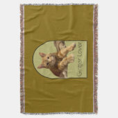 Ginger Lover Yellow Brown Throw Blanket スローブランケット (正面縦)