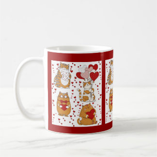 Ginger orange cat Valentine  コーヒーマグカップ