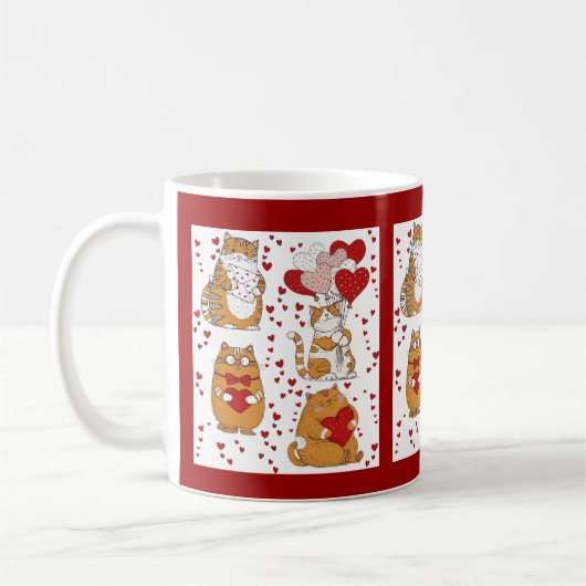 Ginger orange cat Valentine  コーヒーマグカップ (左)