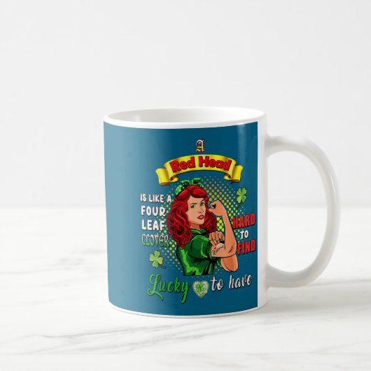 Ginger St Patrick Day Irish Women Lucky Redhead Sh コーヒーマグカップ (右)