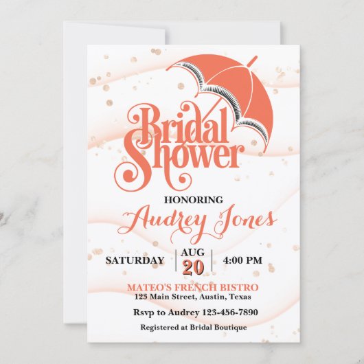 Ginger Umbrella Bridal Shower Invitation 招待状 (正面)