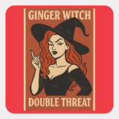 Ginger Witch Double Threat Stickers スクエアシール (正面)