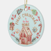Gingerbreadの願い：新しいホーム&名前Cookieリース セラミックオーナメント (左)