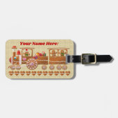 GingerbreadクリスマスTrain Cartoon Lagageタグ ラゲッジタグ (正面横)