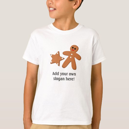 Gingerbreadグラフィック:カスタマイズ可能なスローガン Tシャツ (正面)