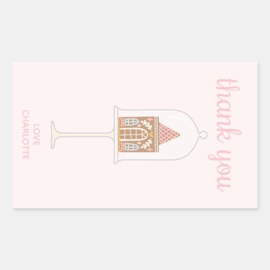 Gingerbreadパーティーありがとう長方形シール 長方形シール (正面)