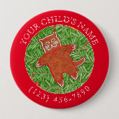 GINGERBREAD子猫子IDボタン – 赤 缶バッジ (正面)