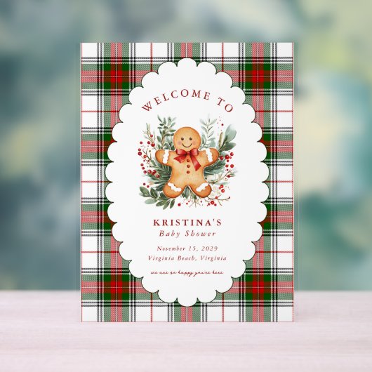 Gingerbread Baby Shower Welcome  アクリルサイン (ニュートラル)