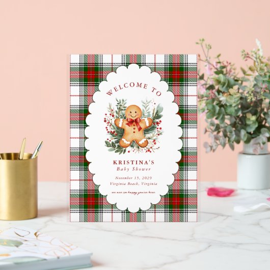 Gingerbread Baby Shower Welcome  アクリルサイン (ウェディング)