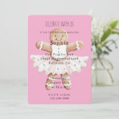 Gingerbread Ballerina Pink Birthday 招待状 (スタンド正面)
